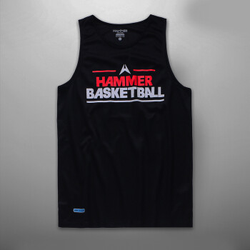HAMMER 专业级篮球运动背心T恤 篮球训练服 男 201361801-2 黑红 黑红 M