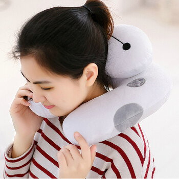超能陆战队Baymax 大白毛绒公仔大白腰枕办公室靠垫卡通U型护颈枕 颈枕