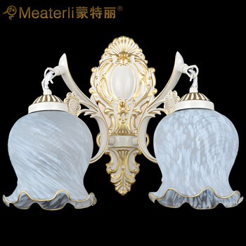 蒙特丽 玄关走廊过道壁灯9055B-2B 欧式田园仿云石花朵状灯具(B)