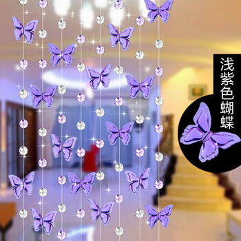 
                                                            漫倾（MQ）浪漫蝴蝶 水晶隔断蝴蝶窗帘玄关隔断帘屏风客厅挂吊帘珠帘门帘标价一条一米 20条弧形                