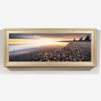 爱尚家 现代简约客厅卧室床头画装饰画风景横幅挂画酒店宾馆墙壁画 守望一生D框 50x120厘米