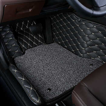 奇凡 定制全包围汽车脚垫皮革菱形格地垫专车