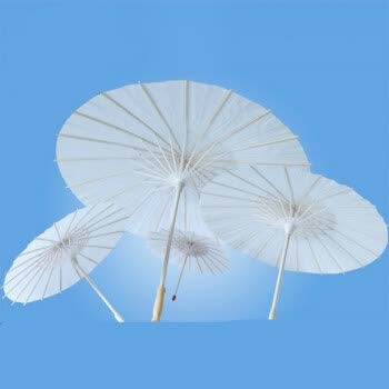 纸伞diy手工绘画伞幼儿园创意儿童手绘伞雨伞涂鸦伞空白伞白色伞 红色