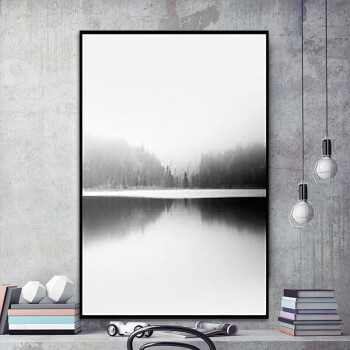 沙发背景墙装饰画客厅玄关卧室床头挂画餐厅黑白风景画定制 意境八 40