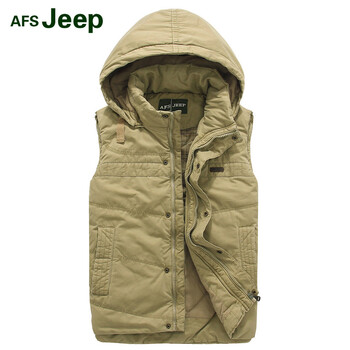 战地<em>吉普</em>男士<em>马甲2014新款</em>可脱卸帽冬装棉马