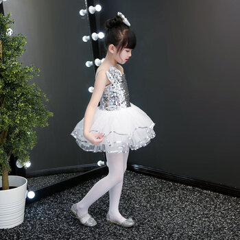 六一儿童节表演服女童蓬蓬纱裙幼儿园吊带演出服亮片爵士舞蹈服装