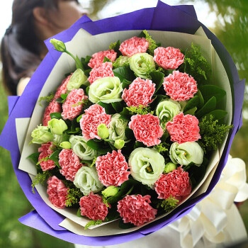 浩仪母节康乃馨百合鲜花礼盒 送长辈领导母妈妈生日鲜花礼物 同店配送