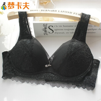 梦卡夫大码女士内衣蕾丝文胸无托宽肩带上托舒适薄款乳罩胸罩75-100