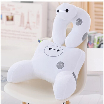 超能陆战队Baymax 大白毛绒公仔大白腰枕办公室靠垫卡通U型护颈枕 颈枕