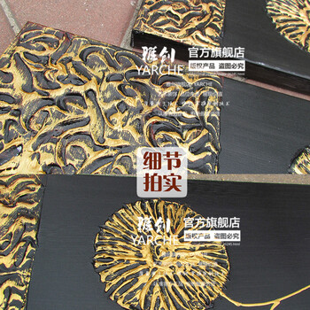
                                        雅创 纯手绘尊贵欧式抽象有框画组合玄关走廊装饰油画壁画 蒲公英的约定 双幅 40*100X3CM                