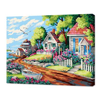 diy数字油画客厅花卉风景动物卡通人物填色绘油彩装饰