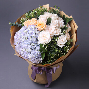 韩式绣球百合玫瑰康乃馨花束同城鲜花速递送母女友闺蜜老婆妈妈