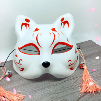 彩绘猫面具手绘日式和风狐狸动漫男女猫脸cosplay舞会