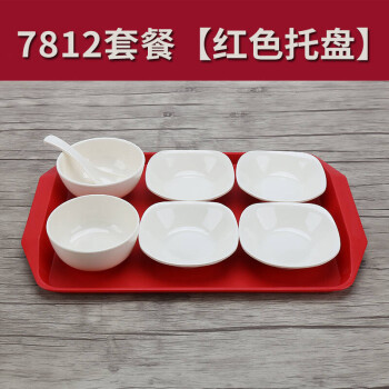 橱乐 工厂食堂小碗碟餐具套装密胺中式快餐火锅店碗盘