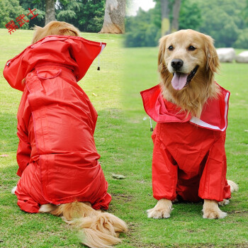 欧斯若狗雨衣 防水宠物大狗小狗衣服萨摩金毛泰迪冬季外出衣服 雨披