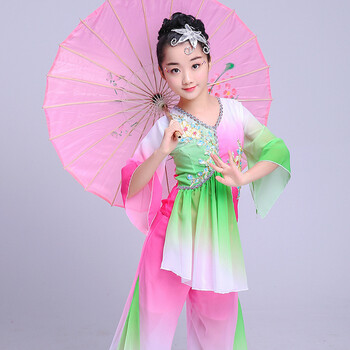 衣仓铺新款儿童民族舞蹈服装水袖舞蹈六一儿童演出服古典舞秧歌服现代