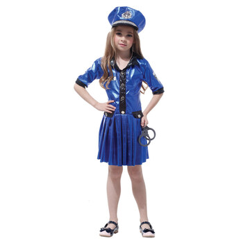 
                                        孩派 化妆舞会 万圣节 cos儿童服装 节目表演服装 帅气小女警服装 G-0139 XL                