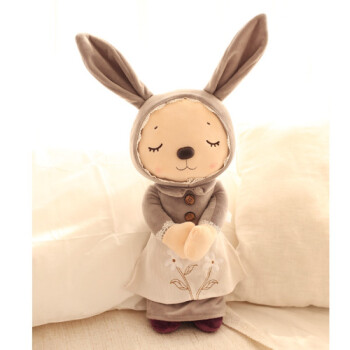 小清新可爱情侣兔公仔娃娃 英伦田园小兔子毛绒玩具 女生生日礼物