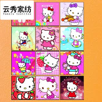 2018 diy数字油画动漫 儿童卡通 动物连连看 填色画手工手绘装饰画