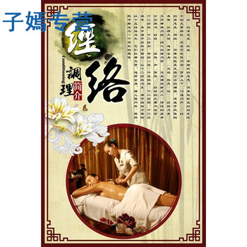 装饰画挂画养生馆壁画美容广告艾灸画全身spa护理会所墙画sn5924 经络