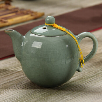 
                                        金镶玉 功夫茶具 8头美人哥窑套组 陶瓷茶杯茶壶公道杯整套                