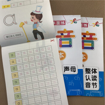 全3册学前语文汉语声母韵母拼音描红本整体认读音节幼升小学生一年级