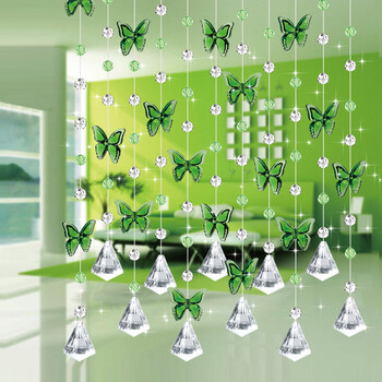 
                                                            漫倾（MQ）浪漫蝴蝶 水晶隔断蝴蝶窗帘玄关隔断帘屏风客厅挂吊帘珠帘门帘标价一条一米 20条弧形                