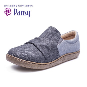 pansy日本专柜同款春季新品一脚蹬鞋软底舒适宽松休闲日系平底女单鞋
