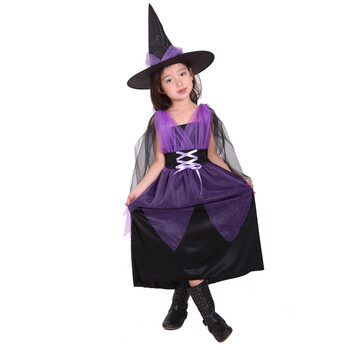 孩派 万圣节cosplay儿童服装女童公主裙女巫 网纱巫婆装 G-0095 XL