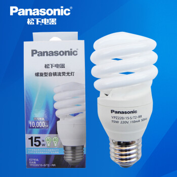 松下（Panasonic）螺旋型节能灯15W E27灯头 4只装 冷光/日光色