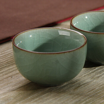 
                                        金镶玉 功夫茶具 8头美人哥窑套组 陶瓷茶杯茶壶公道杯整套                