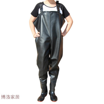 加厚半身下水裤衣服雨裤皮叉抓捕鱼全身男连体雨鞋下水裤子裤子下水塘