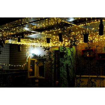 串户外led彩灯阳台花园夜景装饰灯防水家用室外庭院灯带 暖色串灯22米