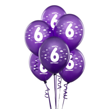 
                                        孩派HighParty生日派对布置装饰 派对用品 数字6乳胶气球 每包6个 深蓝                