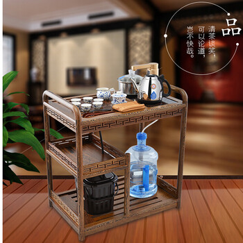 KAMJOVE/金灶小茶桌带轮可移动茶车全实木泡茶车茶台茶具整套茶具 茶盘 鸡翅木