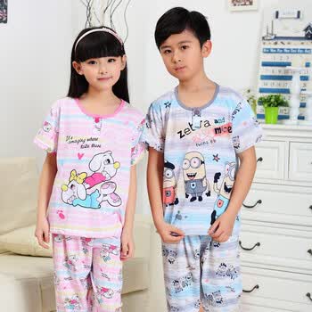 希芝凡 夏季新款<em>睡衣</em>童装卡通可爱<em>小黄人</em>休闲