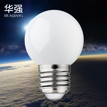 华强 led灯泡E27大螺口超亮360度发光全玻璃球泡 喷白款白光 3W