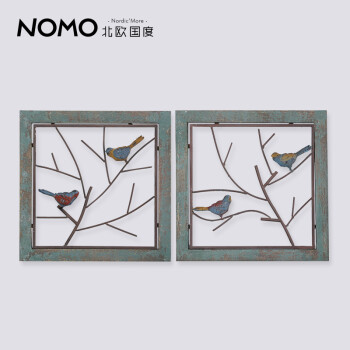 售完无补 NOMO 美式乡村铁艺壁饰挂画 loft镂空工艺哈夫纳夫树枝小鸟壁挂墙饰