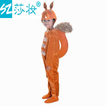 莎妆儿童动物演出服狮子老虎狐狸松鼠袋鼠小兔子小猪熊猫小鹿表演服装