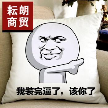 暴走漫画搞笑抱枕表情包个性文字靠枕恶搞金馆长笑脸逗比枕头定制sn