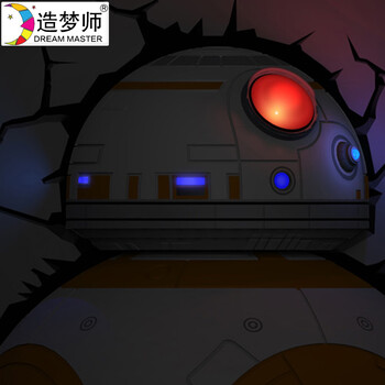 
                                        造梦师星球大战BB-8机器人3D裂纹墙纸壁纸 床头卧室书房创意装饰                