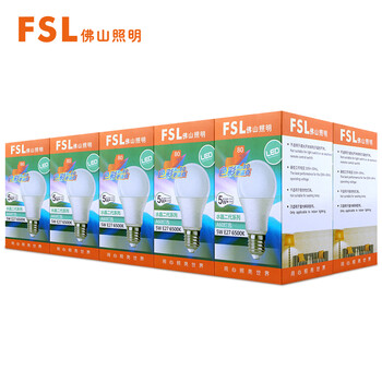 
                                        
                                        佛山照明（FSL）LED灯泡节能球泡大口E27日光色6500K 5W水晶球泡 10支装                