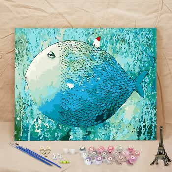 diy数字油画客厅卧室动物卡通动漫填色油彩手绘装饰画