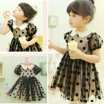 Future AngeL 2014<em>夏款裙子</em>女童<em>裙</em>2色波点翻领