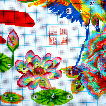 A KS十字绣装饰字画100精准印花寿字十字绣寿图新款客厅大幅大画仙鹤牡丹花系列满绣刺绣 W1422 长1.05米*宽0.50米