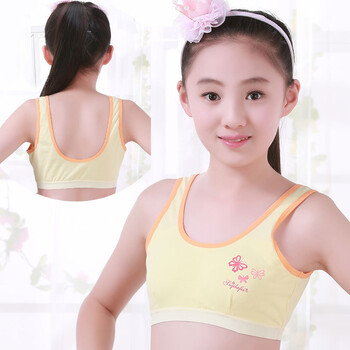 女孩文胸13-15岁发育期学生初中生内衣女14-岁背心式胸罩sh 1001b黄