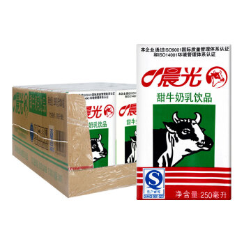 晨光牛奶 甜牛奶乳饮品250ml*24盒 整箱装