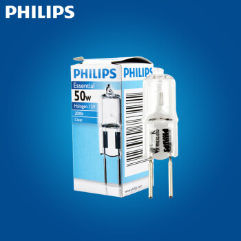 
                                                                                飞利浦（PHILIPS） 卤素灯珠卤钨灯珠插泡插脚12V标准型G4G6.35水晶灯光源 【须配变压器】G4【细脚】20w 单只装                