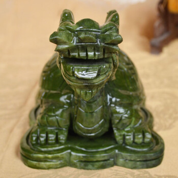 
                                        美迈达 南玉石龙龟摆件石头工艺品家居办公室摆件家居装饰礼物 大号                