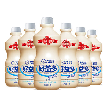 一大早 好益多 发酵型 原味乳酸菌牛奶饮品 乳酸含乳饮料 1l*6瓶 礼盒